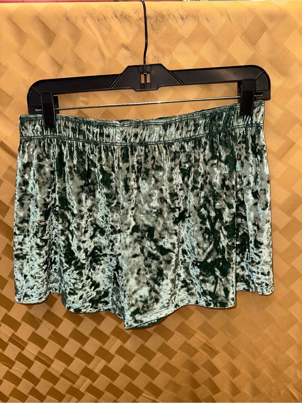 PINK Victoria's Secret Crushed Velvet Shorts - Teal Green